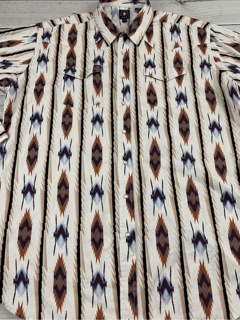 Panhandle Slim Ivory Western Geometric Button-Down Shirt
New without tag